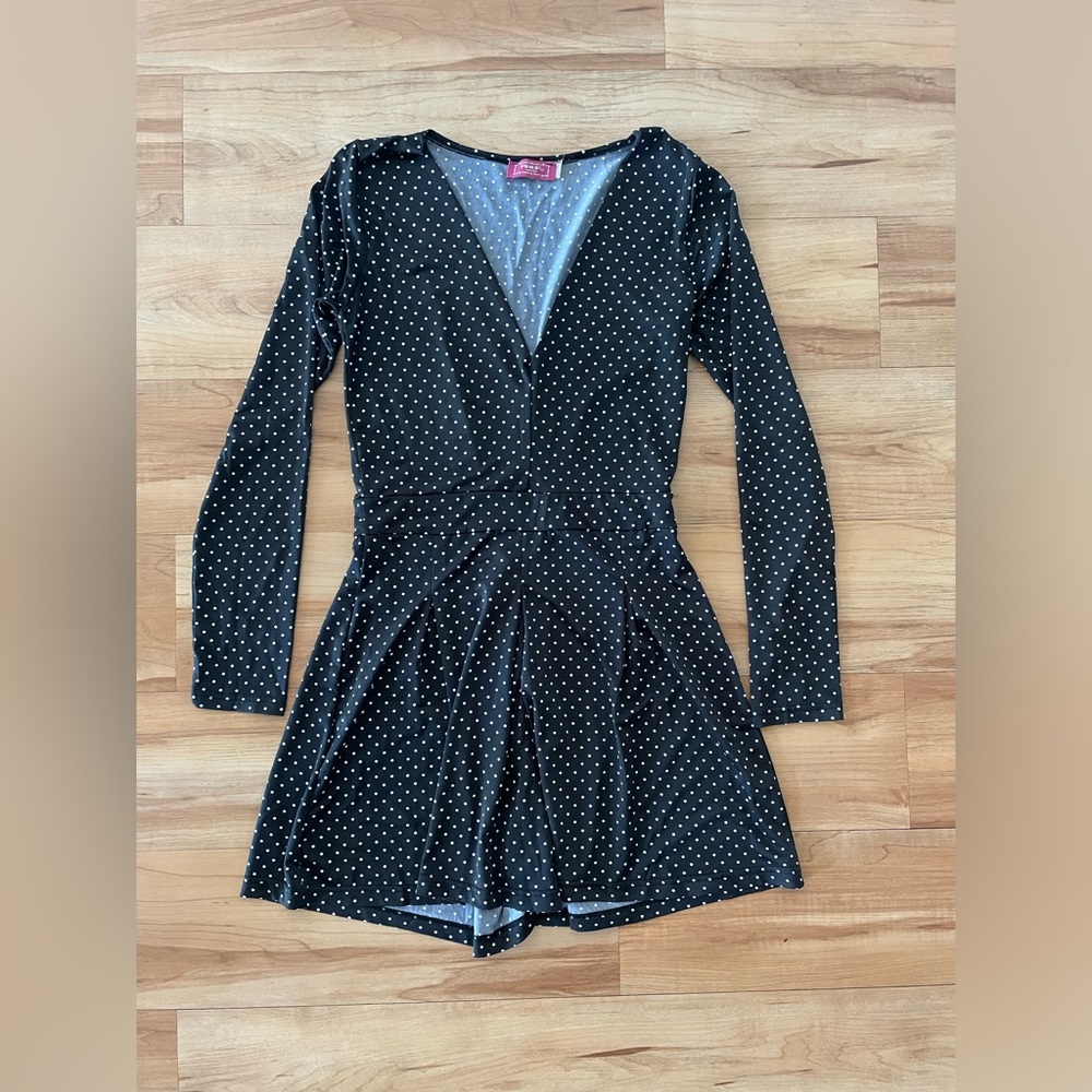 Polka dot shorts jump suit